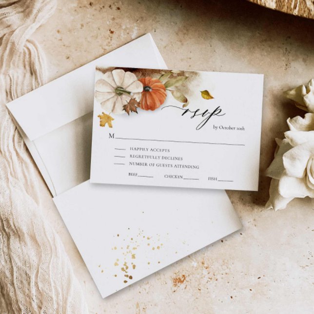 Carte RSVP Rustic Fall Foliage Wedding (Rustic Wedding Rsvp card)