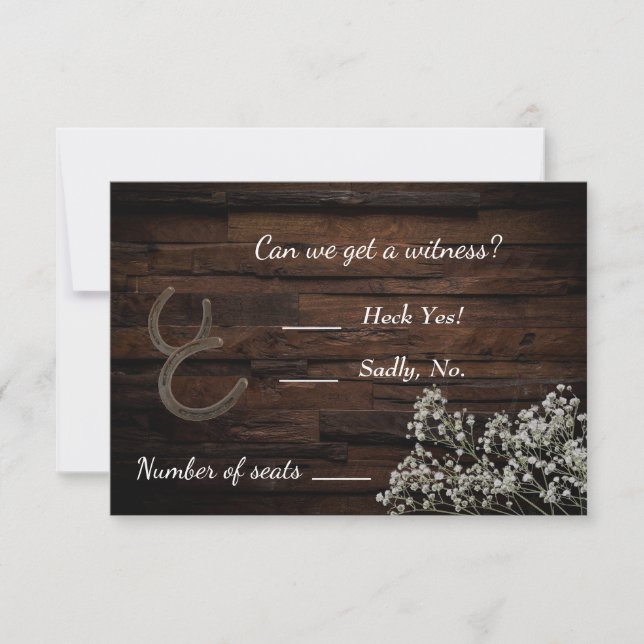 Carte RSVP Rustique Baby's Breath (Devant)