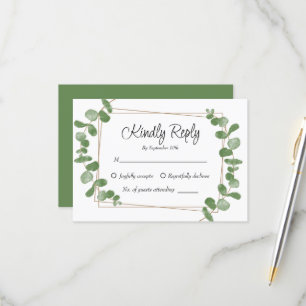 Carte RSVP Rustique Chic Sage Green Eucalyptus