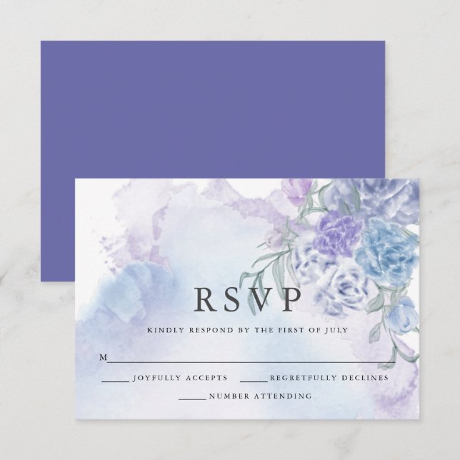 Carte RSVP Rustique Floral (Devant / Derrière)