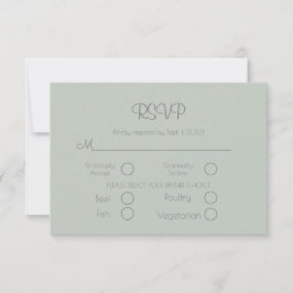 Carte RSVP Sage Green Elegant Wedding