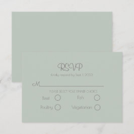 Carte RSVP Sage Green Elegant Wedding