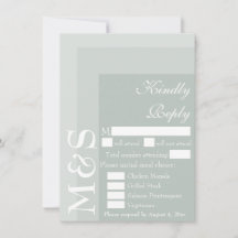 Carte RSVP Sage Simple Modern Script Wedding