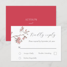 Carte RSVP Sakura Blossom Wedding