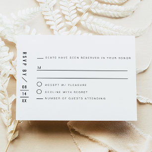 Carte RSVP San Serif minimaliste moderne ZARA