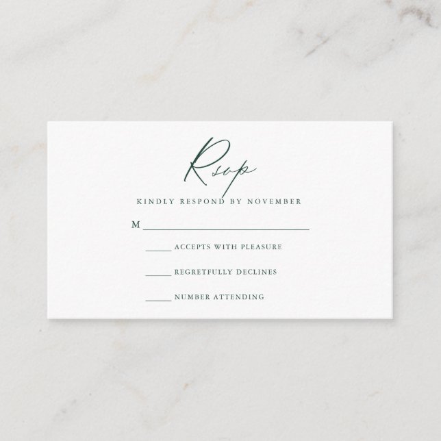 Carte RSVP Script Moderne (Devant)
