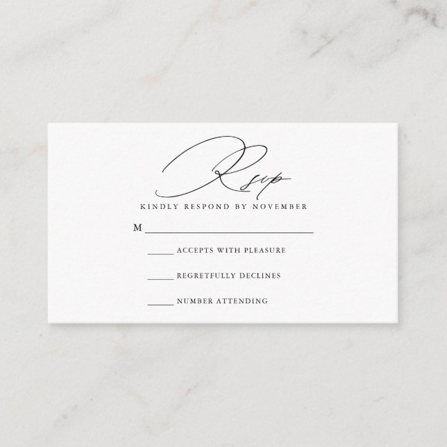 Carte RSVP Script Moderne (Devant)