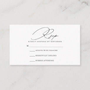Carte RSVP Script Moderne