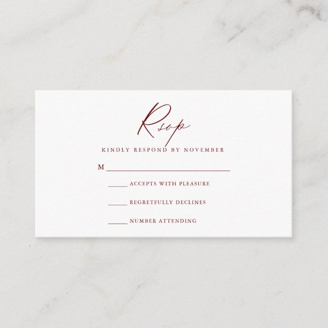 Carte RSVP Script Moderne (Devant)