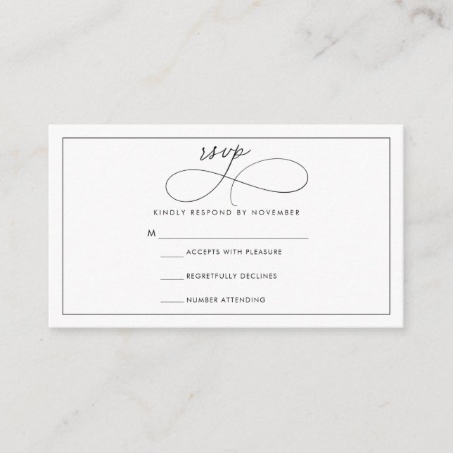 Carte RSVP Script Moderne (Devant)