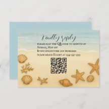 Carte RSVP Seashell Serenade QR Code
