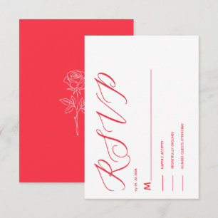 carte RSVP simple élégant jus rouge classique