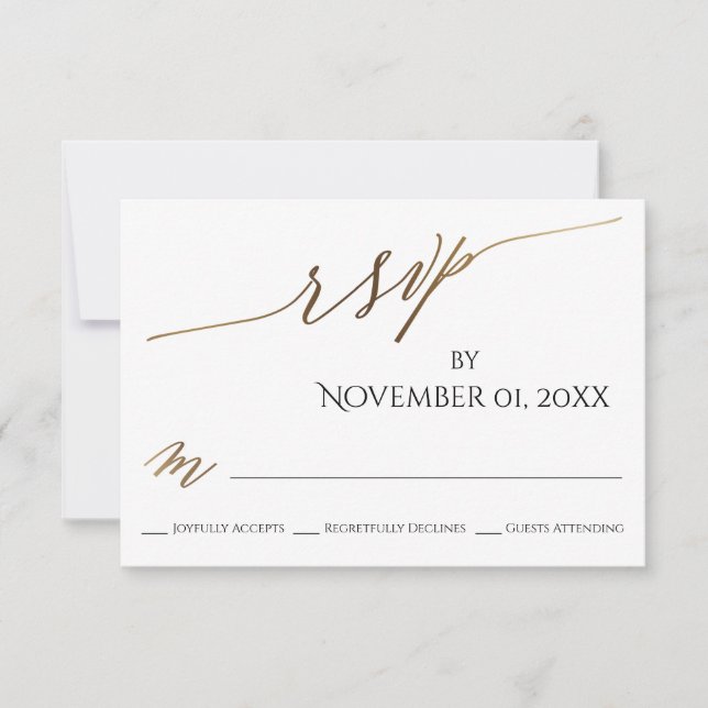 Carte RSVP simple, élégante et lisse (Devant)