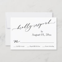 Carte RSVP simple, élégante, moderne et adaptée à