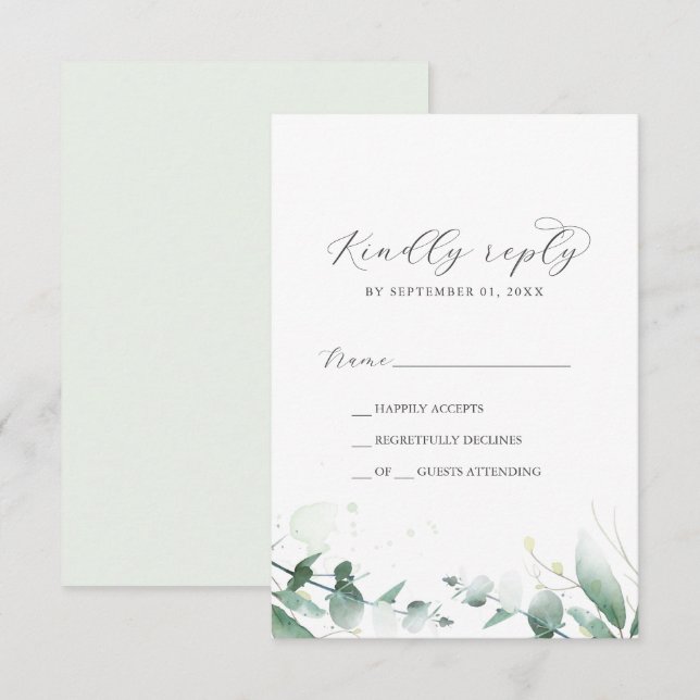 Carte RSVP simple et élégante (Devant / Derrière)