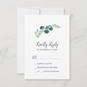 Carte RSVP simple Eucalyptus & verdure luxuriante