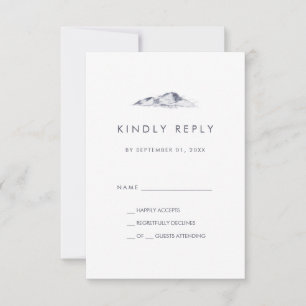 Carte RSVP simple mariage en montagne