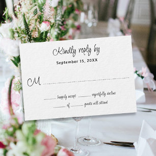 Carte RSVP simple pour nombre d'invités Mariages b