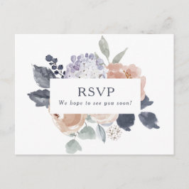 Carte RSVP simple Rustic Floral