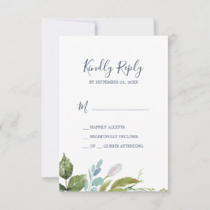 Carte RSVP simple Summer Greenery