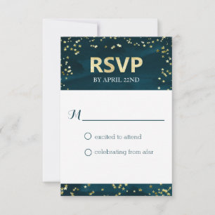 Carte RSVP Starry Night Wedding