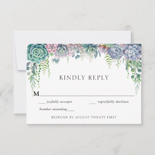 Carte RSVP Succulente (Devant)