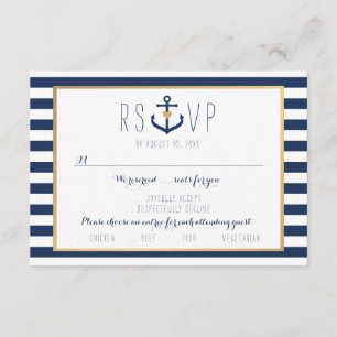 Carte RSVP sur le thème nautique - Carte de répons
