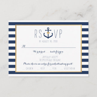 Carte RSVP sur le thème nautique - Carte de répons