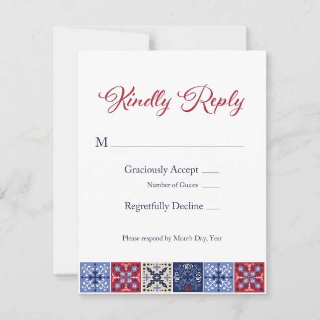 Carte RSVP Talavera Mexicaine Tile (Devant)