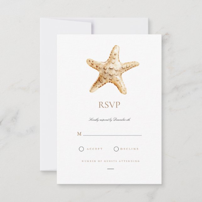 Carte RSVP Tropical Beach Ocean Shell (Devant)