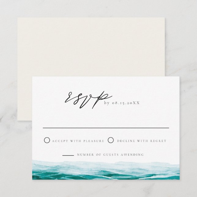 Carte RSVP Tropical Cabo Mexico Ocean Beach (Devant / Derrière)