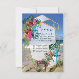 Carte RSVP Tropical Flora Paradise Beach Scenery