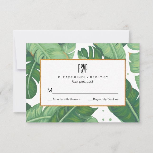 Carte RSVP Tropical Summer Wedding (Devant)