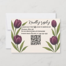 Carte RSVP Tulip Heirloom QR Code