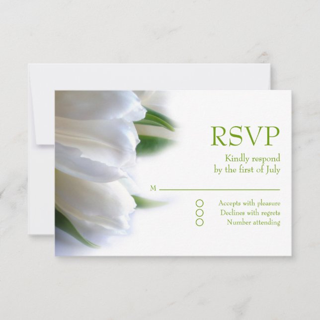 Carte RSVP Tulipes blanches (Devant)