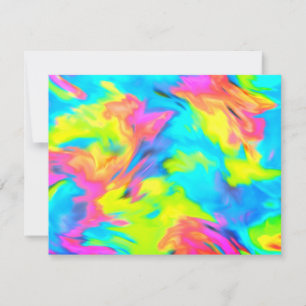 Carte RSVP Turquoise Blue Lime Pink Tie Dye