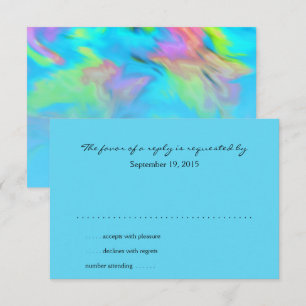 Carte RSVP Turquoise Blue Lime Pink Tie Dye