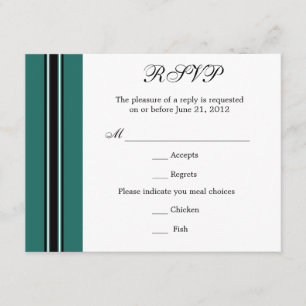 Carte RSVP Turquoise classique Brown