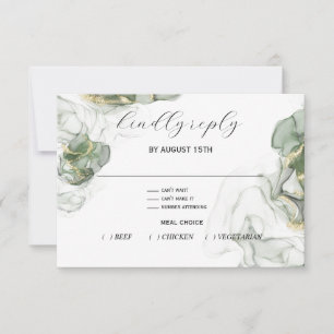 Carte RSVP verte et charbon de bois Dusty Pine