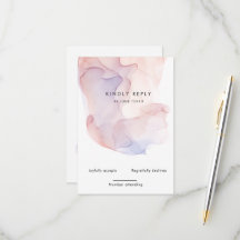 Carte RSVP Vertical moderne en soie transparente