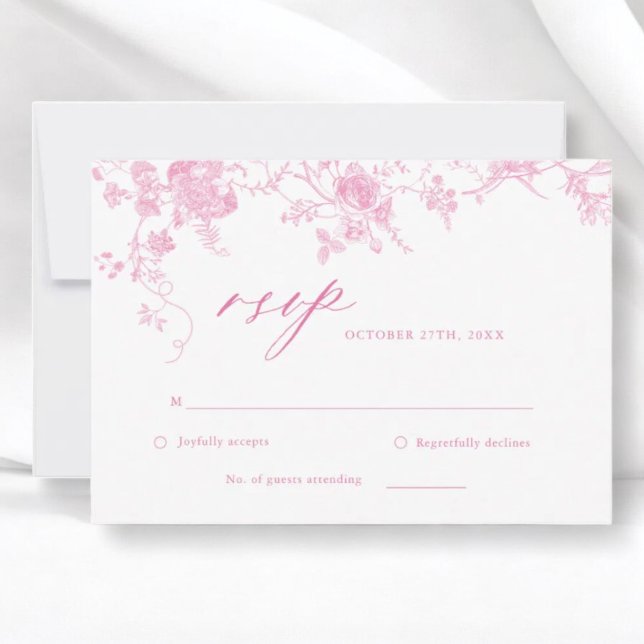Carte RSVP Victorian Classic Rose Floral Wedding (Créateur téléchargé)
