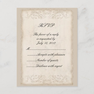 Carte RSVP victorienne