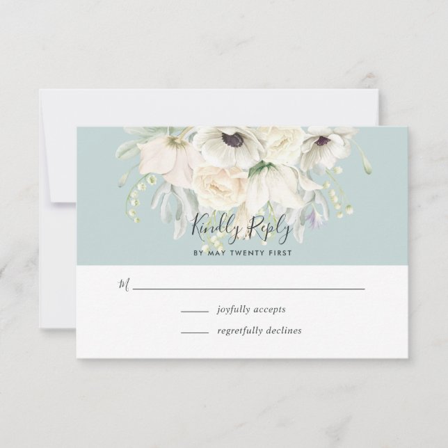 Carte RSVP Vintage blanc (Devant)