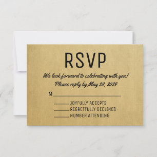 Carte RSVP vintage Cartes de réponse du milieu du 