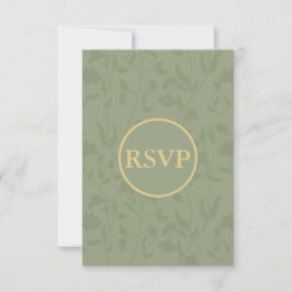 Carte RSVP vintage Floral Sage Green