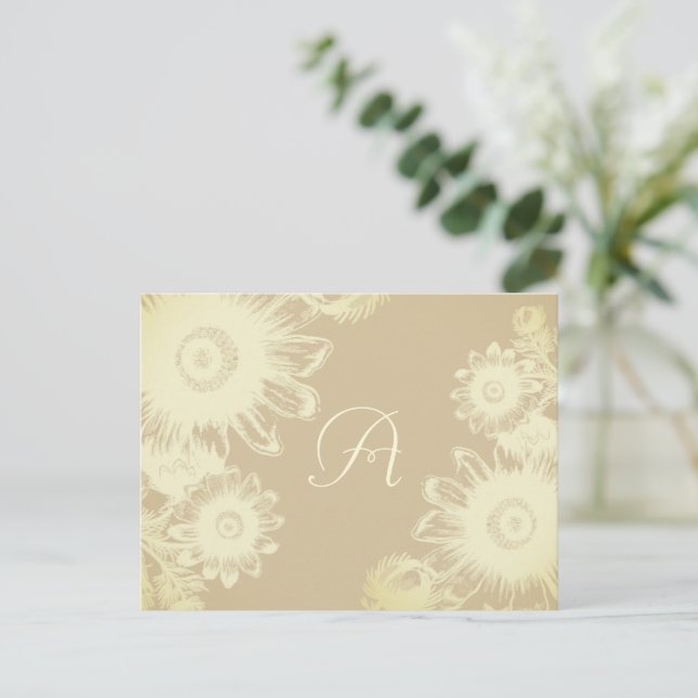 Carte RSVP Vintage ivoire et gris (Debout devant)