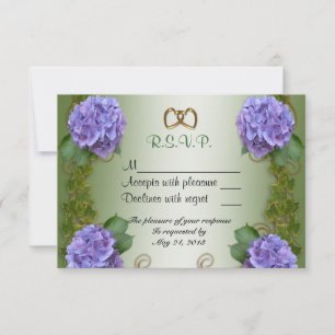 Carte RSVP violet Hydrangea