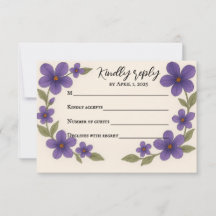 Carte RSVP Violet Veil