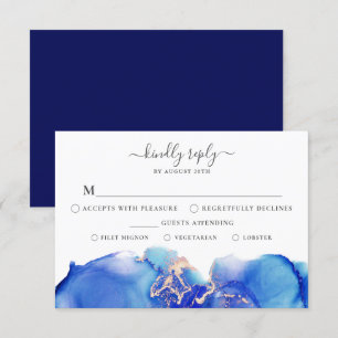 Carte RSVP Watercolor avec option de menu