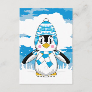 Carte RSVP Wooly Casquette Penguin